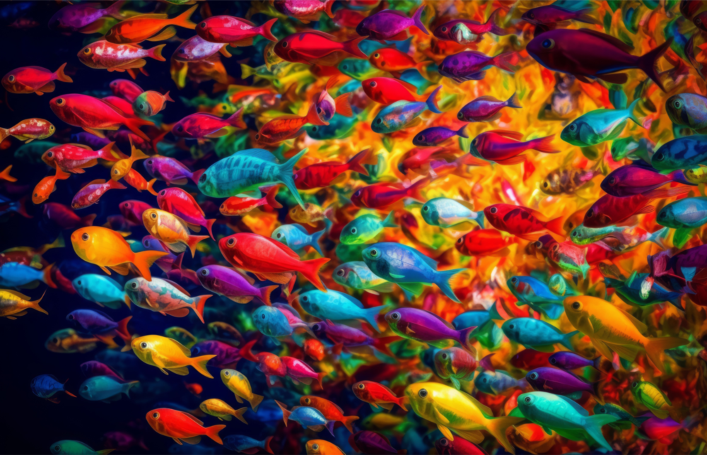 Fish World Glass Wall Art || Designer Collection