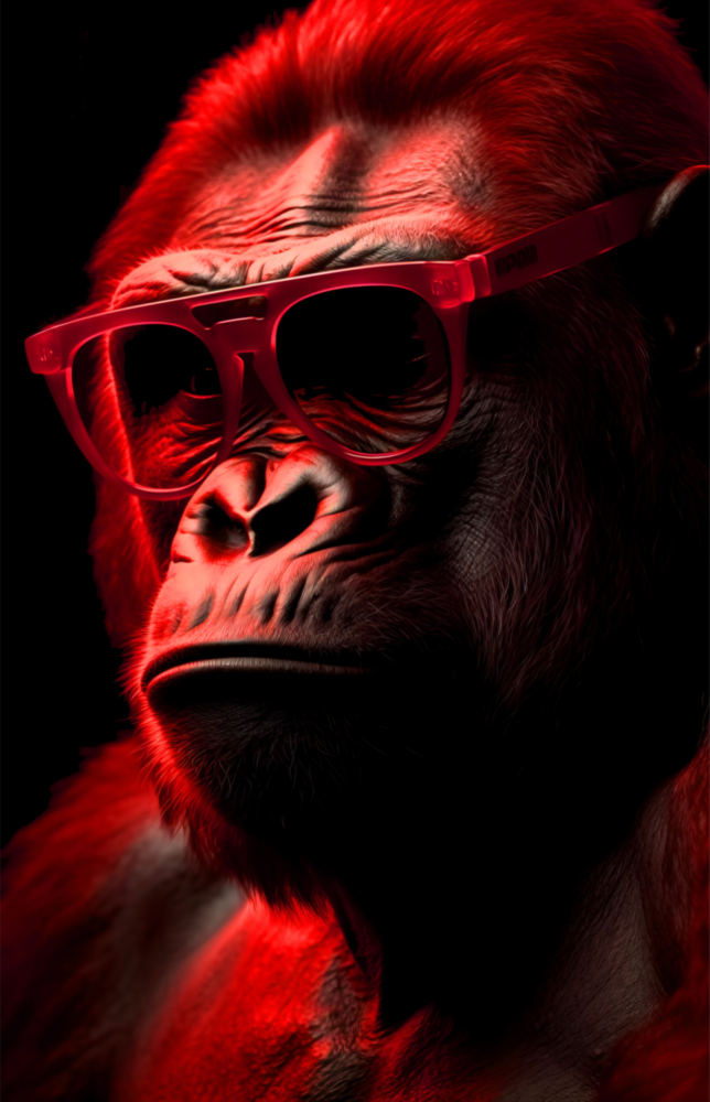 Affen Der Denker || Designer -Sammlung Glasbild