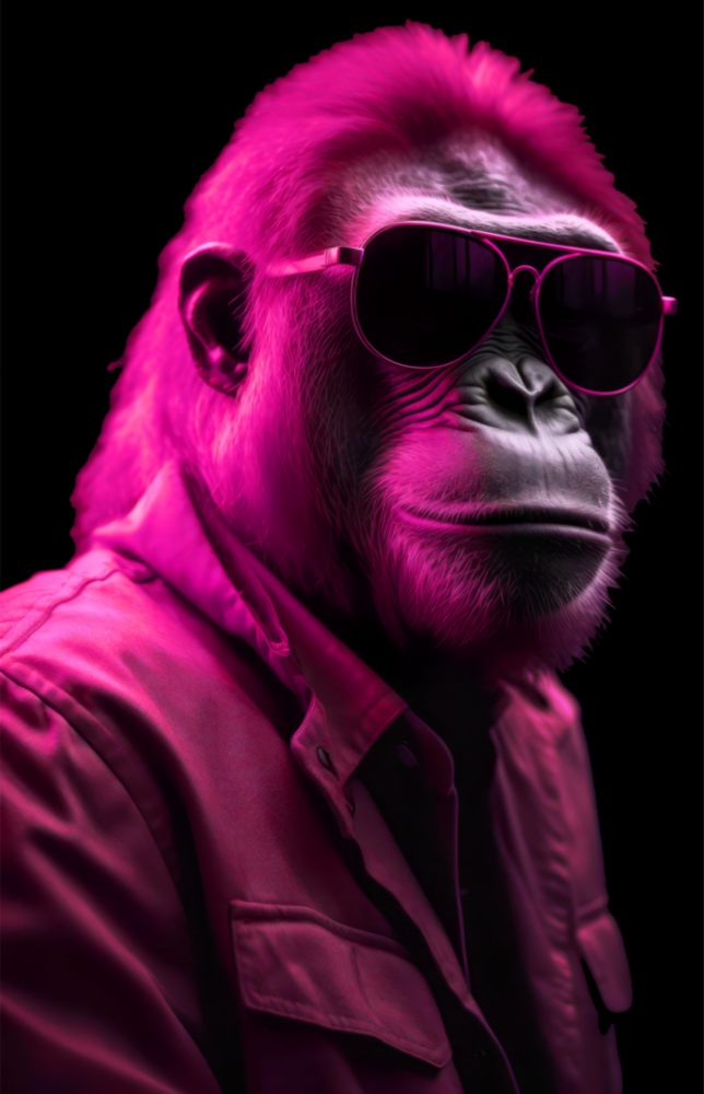 Affen Das Cool || Designer -Sammlung Glasbild