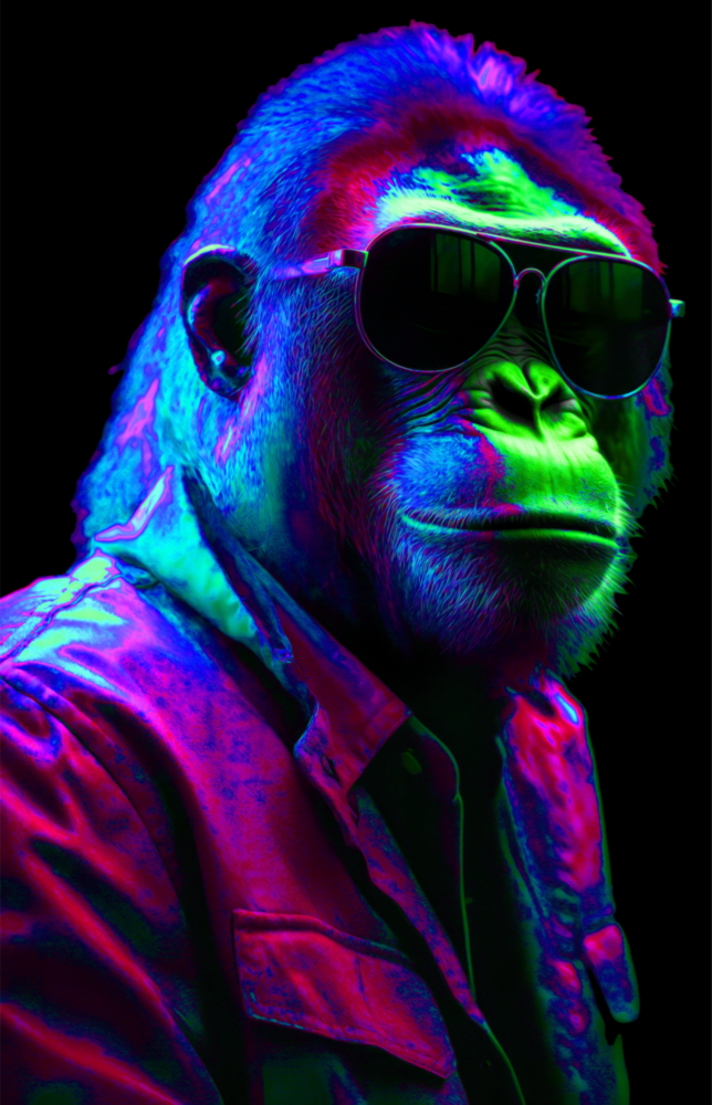 Affen Das Cool || Designer -Sammlung Glasbild