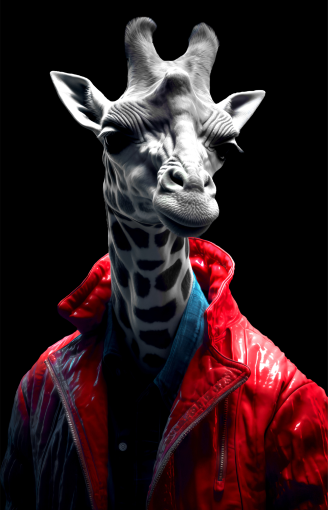 Girafe élégant || Collection du designer Impression Sur Verre