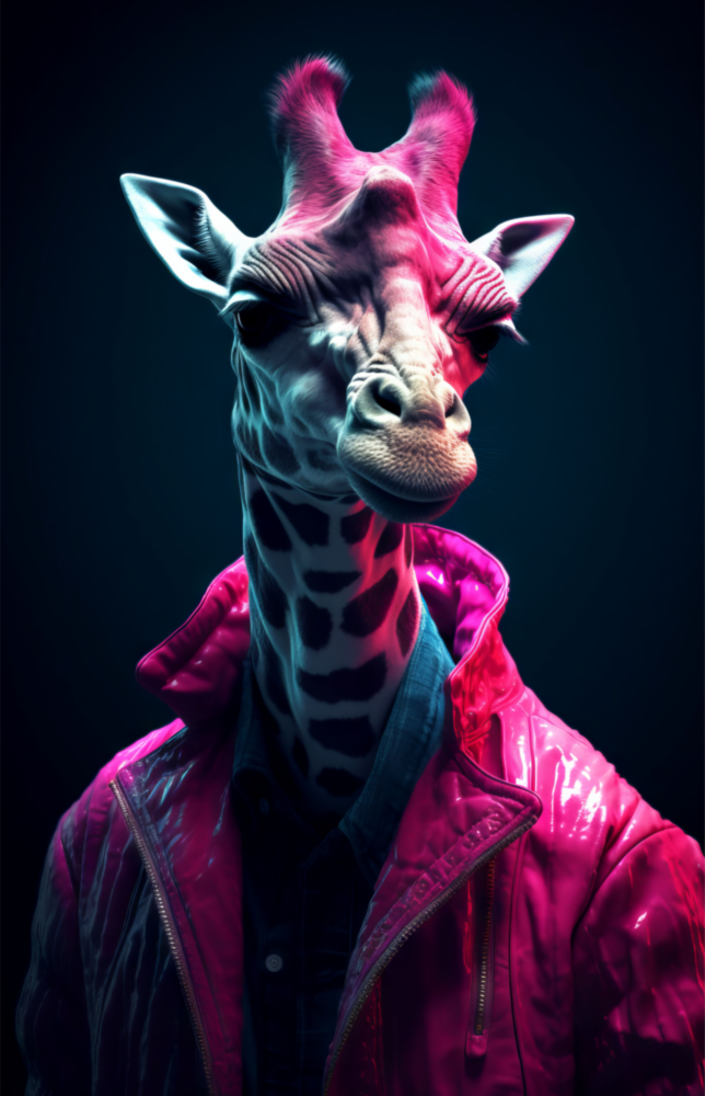 Arte della parete di vetro Giraffe elegante || Collezione di designer