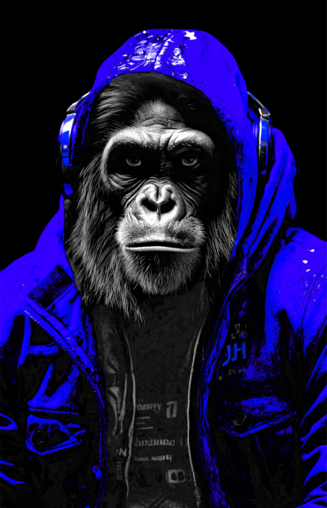 The Ape Glass Wall Art || Designer Collection