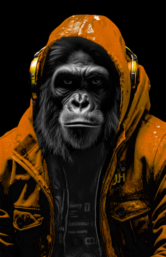 The Ape Glass Wall Art || Designer Collection