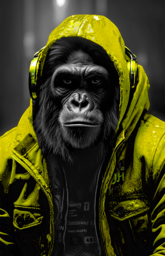 Arte de pared de vidrio de Rebellios Ape || Collezione di designer