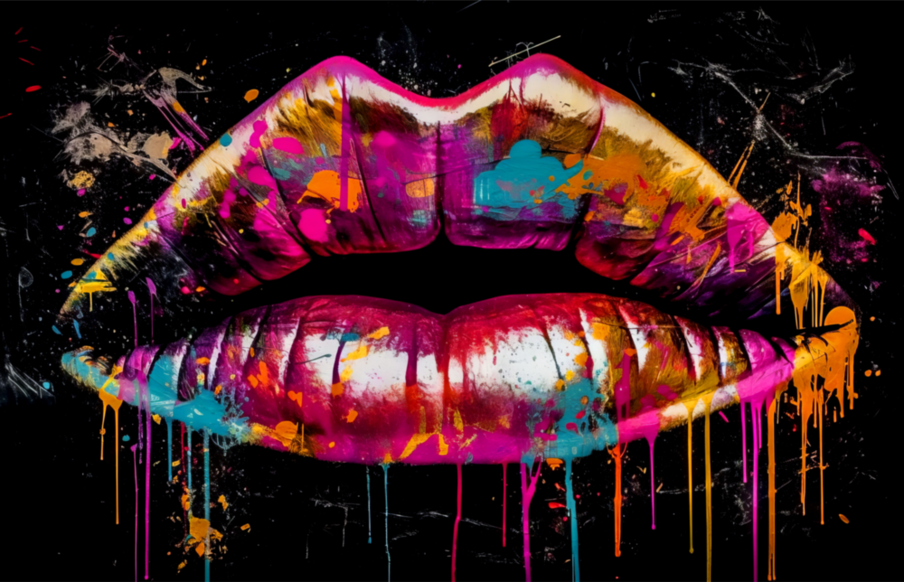 Arte della parete di vetro Labbra || Collezione di design