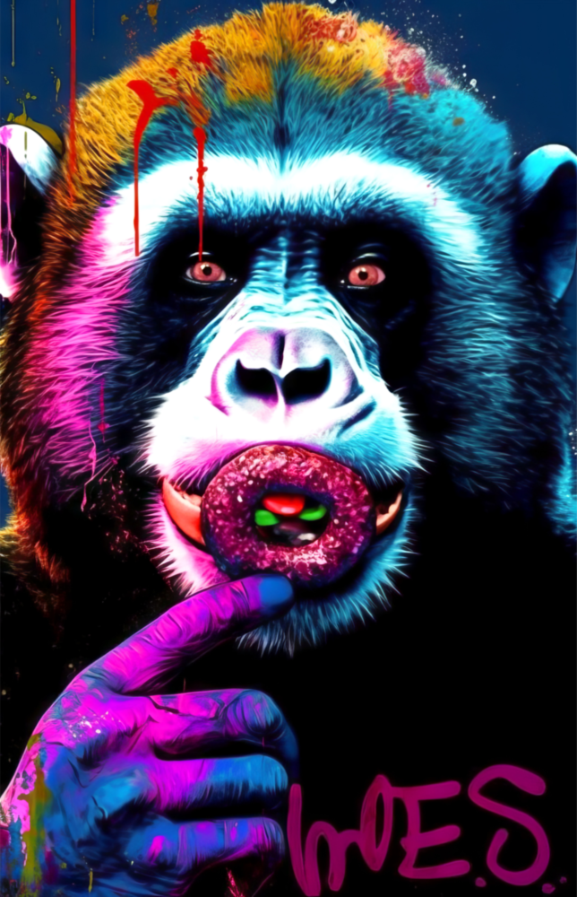 Kiss de singe || Collection de créateurs Impression Sur Verre