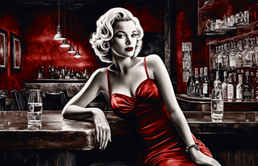 Marilyn İn Der Bar || Designersammlung Glasbild
