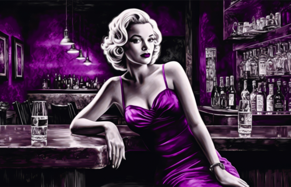 Arte della parete di vetro Marilyn nel bar || Collezione di design