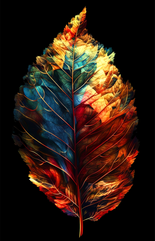 Arte della parete di vetro Foglia autunnale || Collezione di design