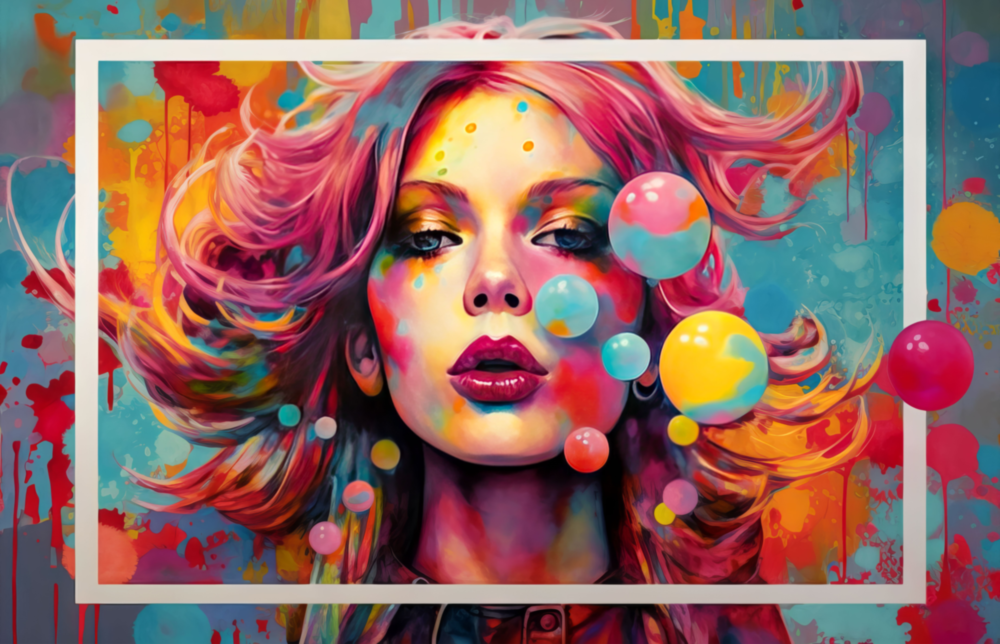 Blasen Und Küsse || Designersammlung Glasbild