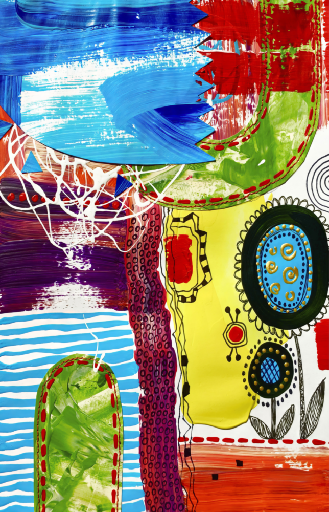 Arte della parete di vetro Danza delle linee astratte || Collezione di design