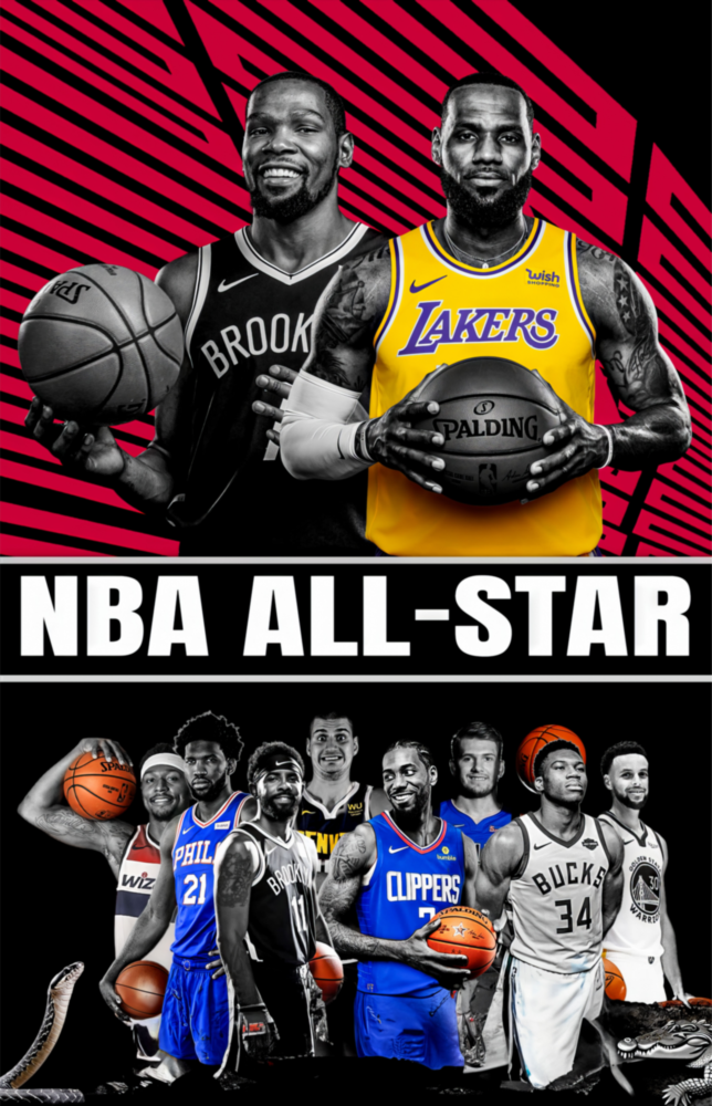 Arte della parete di vetro NBA All Star || Collezione di design