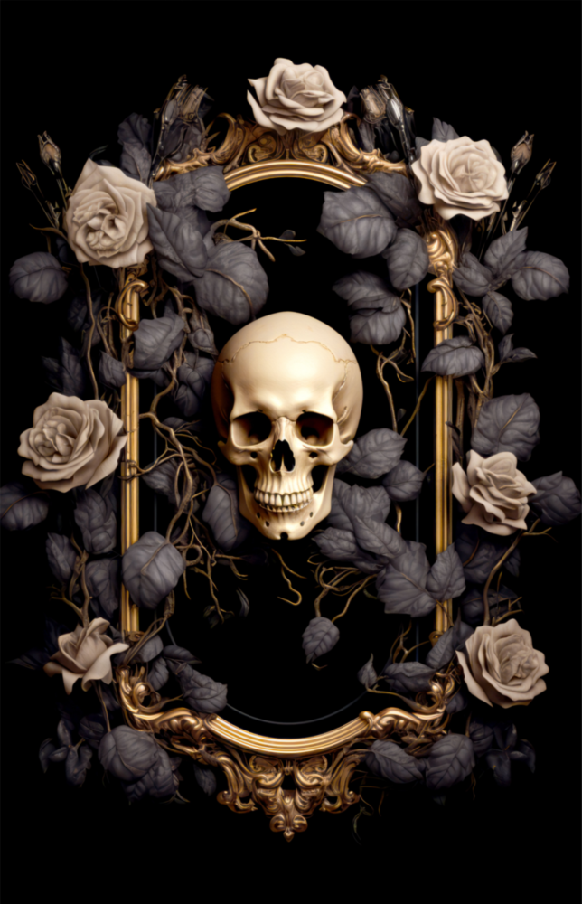 Schädelporträt || Designersammlung Glasbild