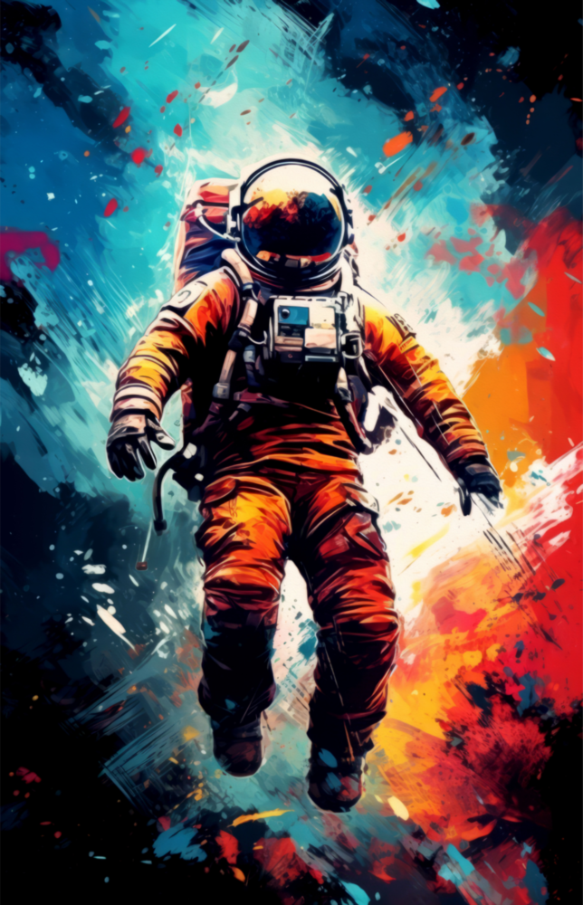 Arte de pared de vidrio de Astronauta || Collezione di design