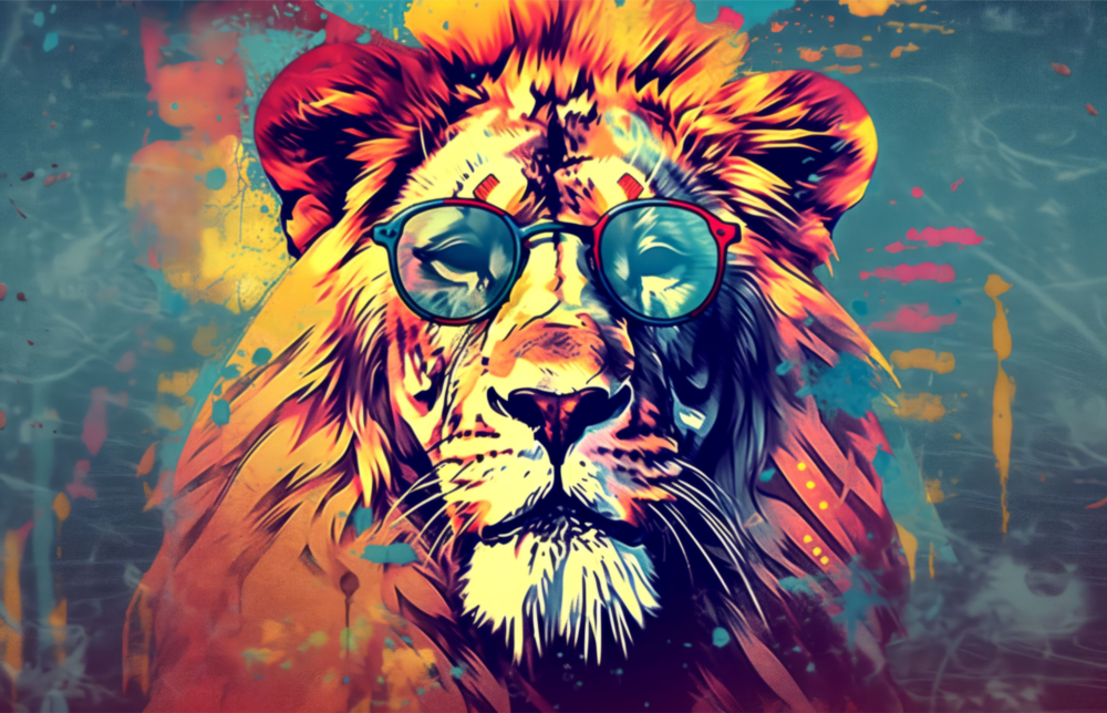 Cool Lion Glass Wall Art || Designer Collection