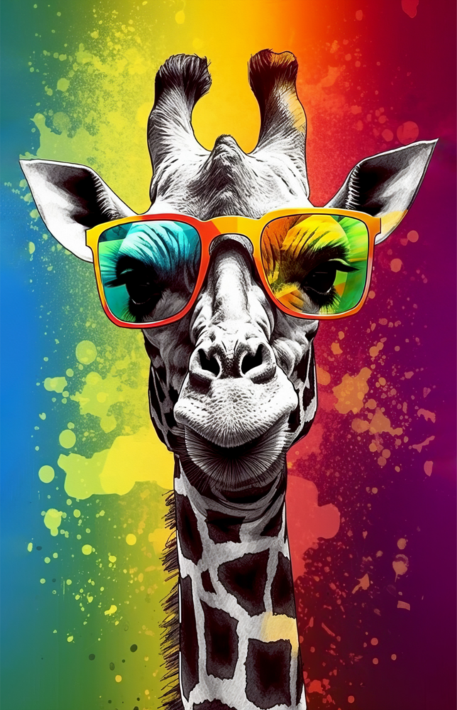 Arte de pared de vidrio de Cool giraffe || Collezione di design
