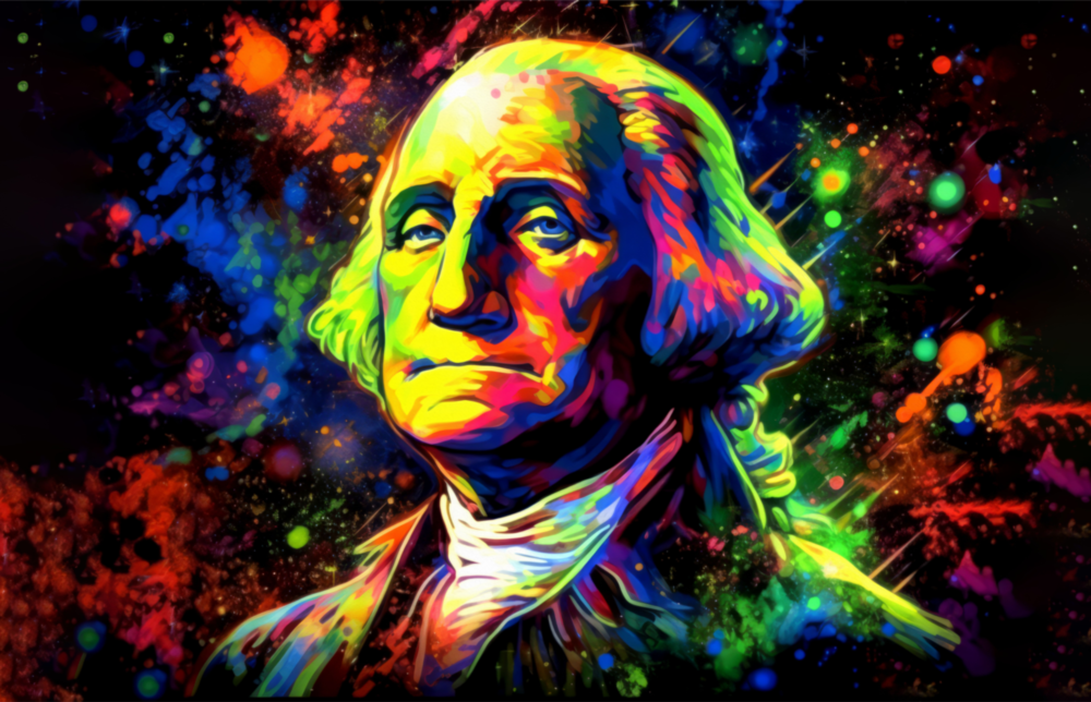 Arte de pared de vidrio de Benjamin Franklin || Collezione di design