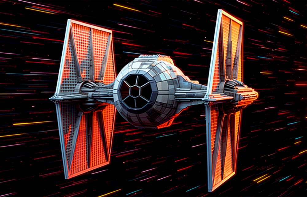 Tıe Fighter || Collection de créateurs Impression Sur Verre