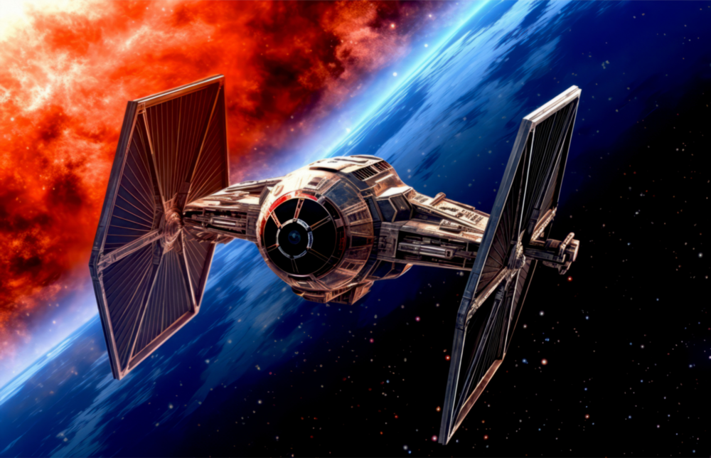 Arte della parete di vetro Tıe Fighter || Collezione di design