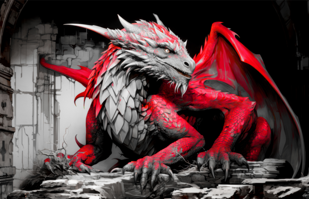 Arte della parete di vetro Drago || Collezione di design