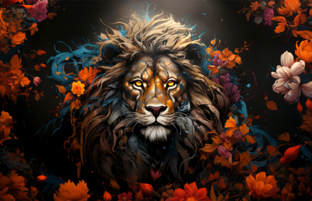 Lion Glass Wall Art || Designer Collection