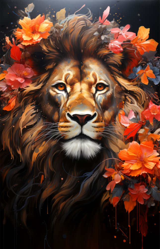 Lion Glass Wall Art || Designer Collection