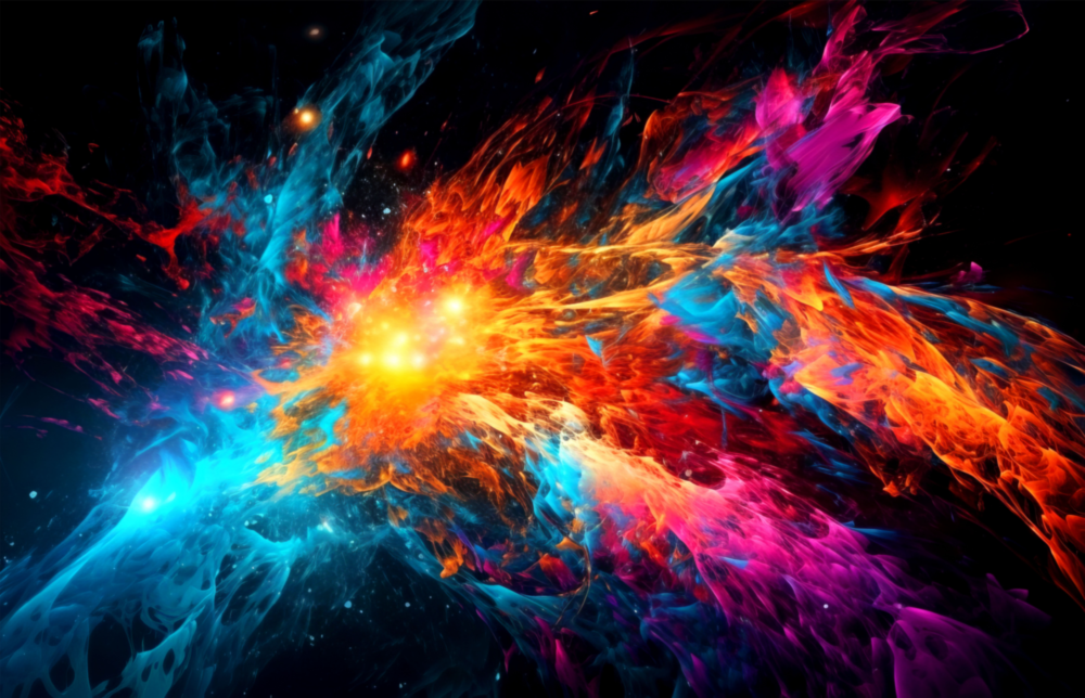 Arte della parete di vetro Colori dello spazio || Collezione di design