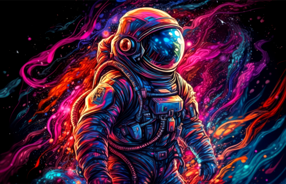 Arte della parete di vetro Astronauta || Collezione di design
