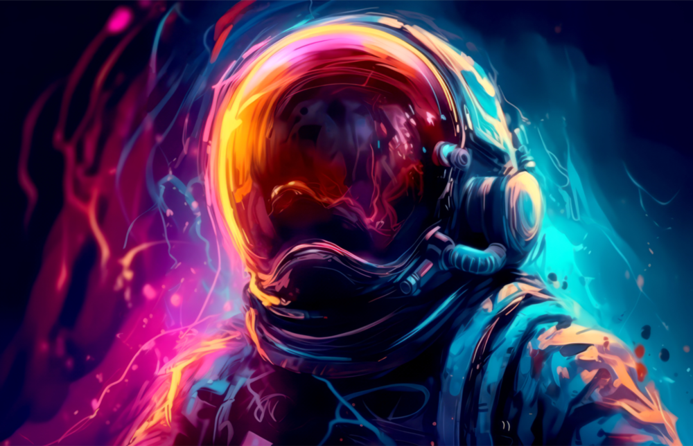 Arte della parete di vetro Astronauta || Collezione di design