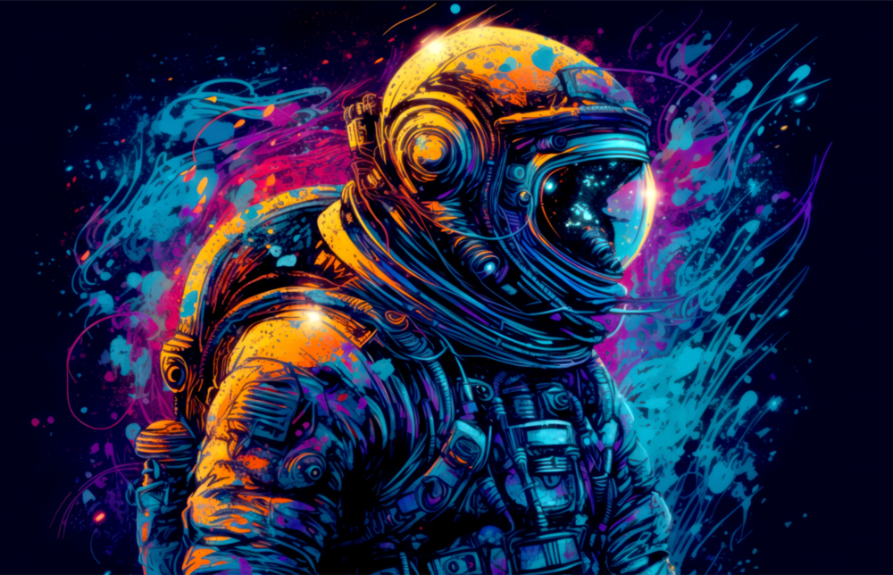 Arte della parete di vetro Astronauta || Collezione di design