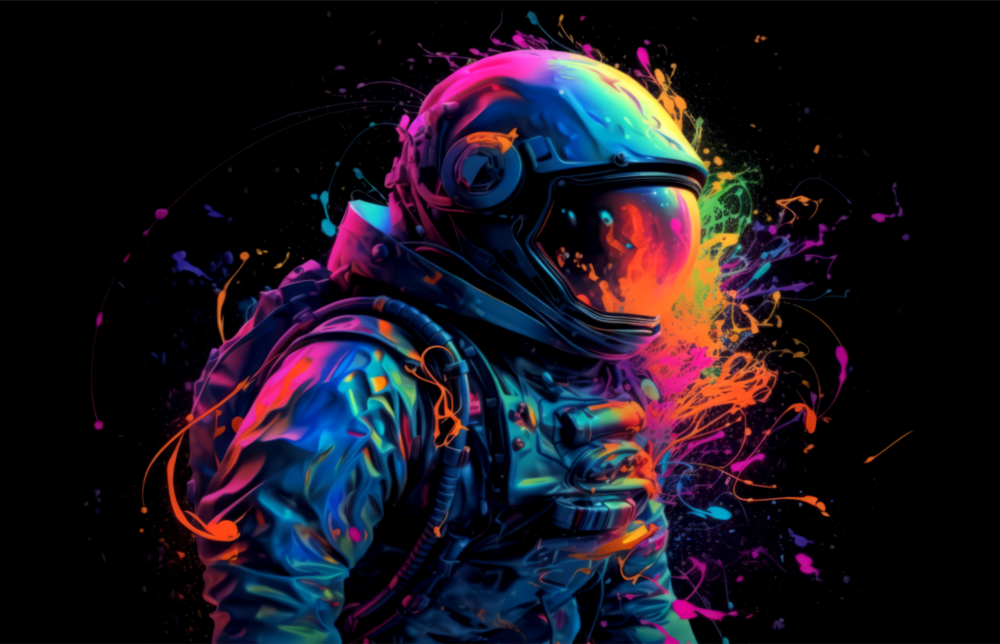 Arte della parete di vetro Astronauta || Collezione di design