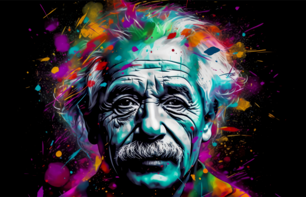 Arte della parete di vetro Einstein || Collezione di design