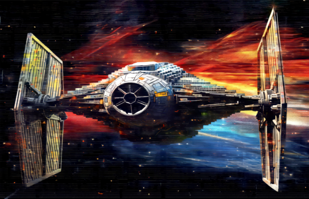 Tie Fighter Glass Wall Art || Designer Collection