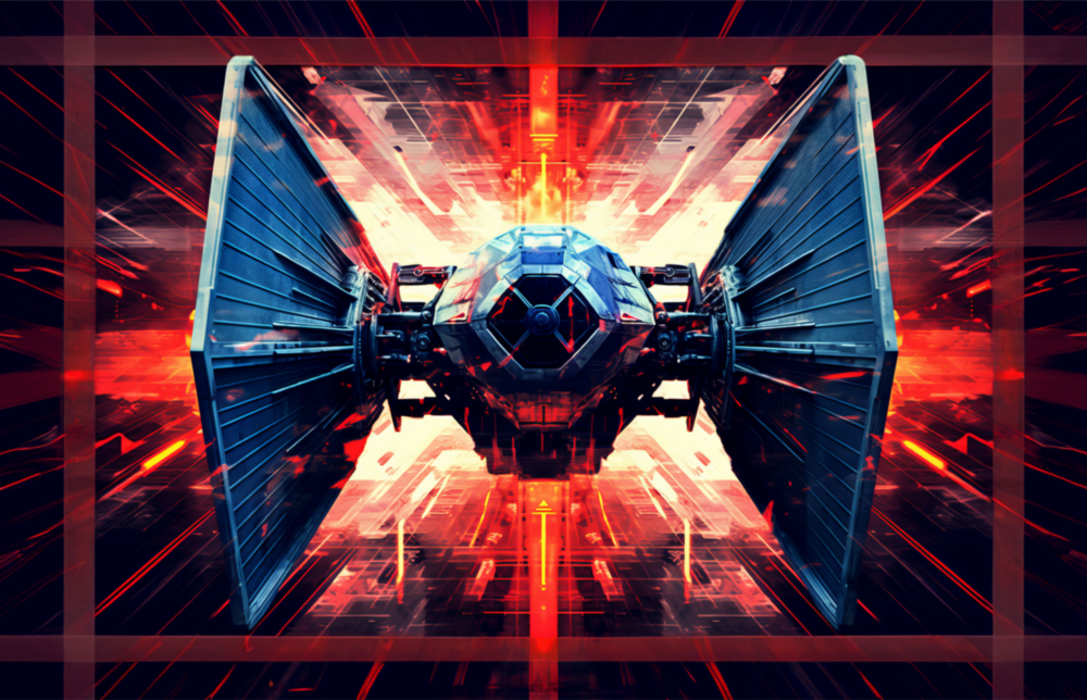 Tie Fighter Glass Wall Art || Designer Collection