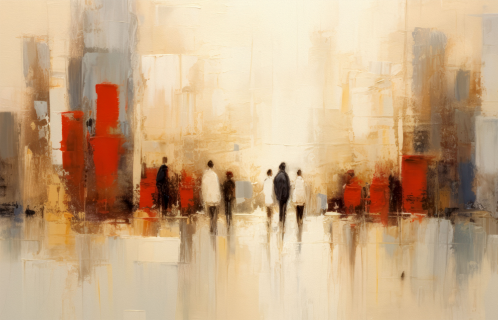 Arte della parete di vetro City Silhouette || Collezione di design