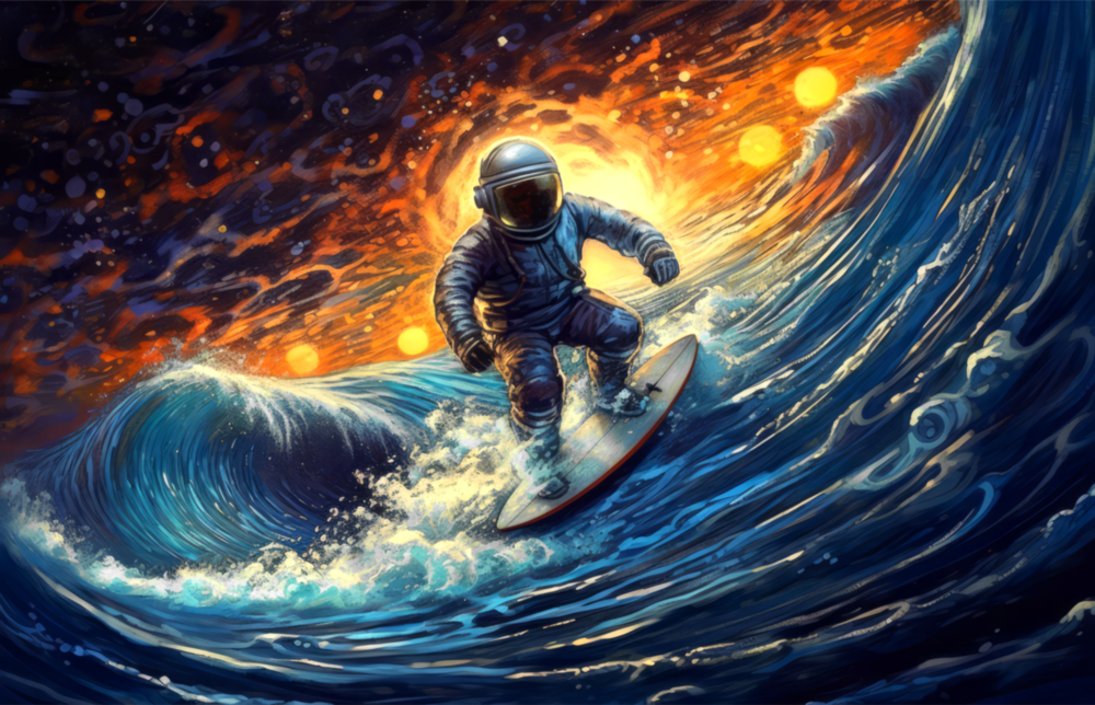 Arte della parete di vetro Navigare nello spazio || Collezione di design