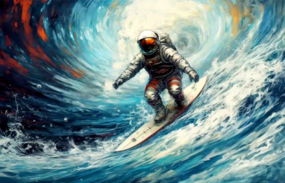 Surfing Glass Wall Art || Designer Collection