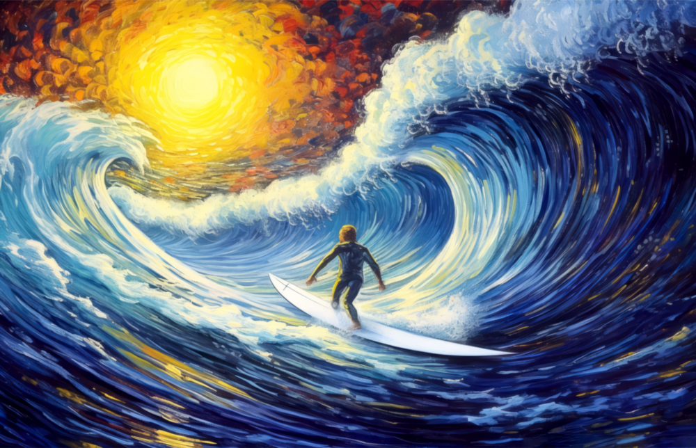 Arte della parete di vetro Onde || Collezione di design