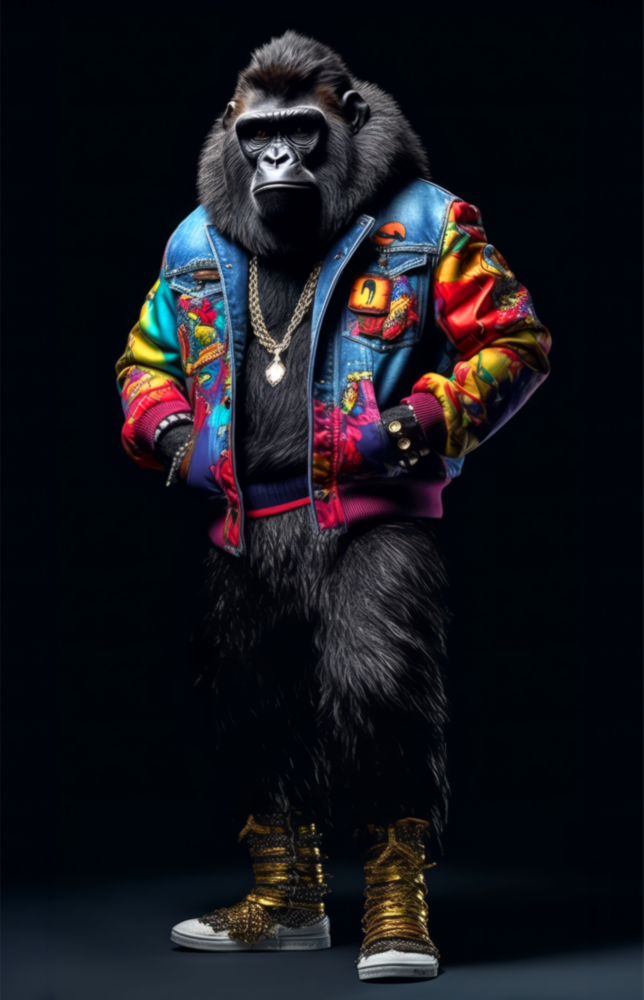 Arte della parete di vetro Gorilla Bro || Collezione di designer