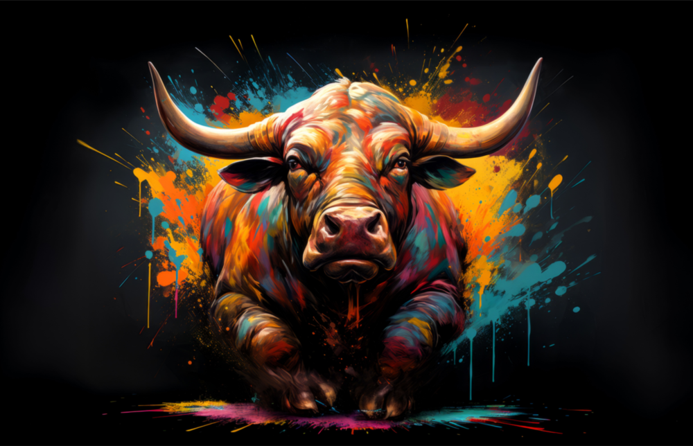 Bull Glass Wall Art|| Designer's Collection