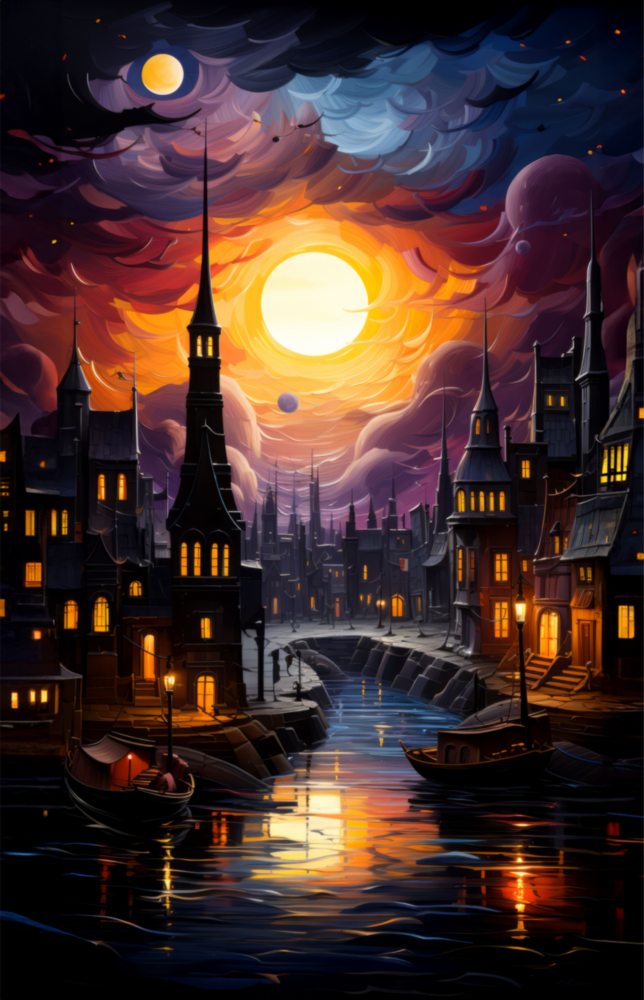 Arte della parete di vetro Moonlight || Collezione di designer