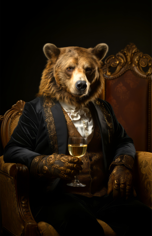 Gentleman - Bear || Collection du designer Impression Sur Verre