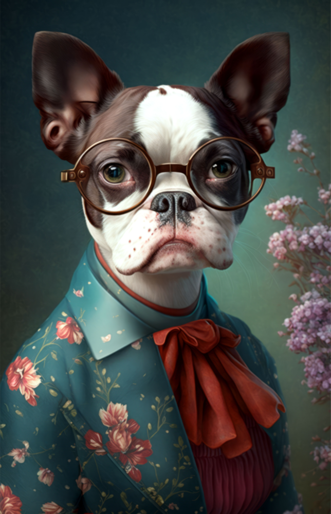 Arte della parete di vetro Dog Vogue || Collezione di designer