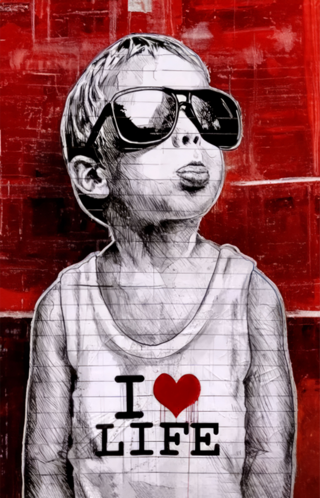 I Love Life Glass Wall Art || Designer Collection