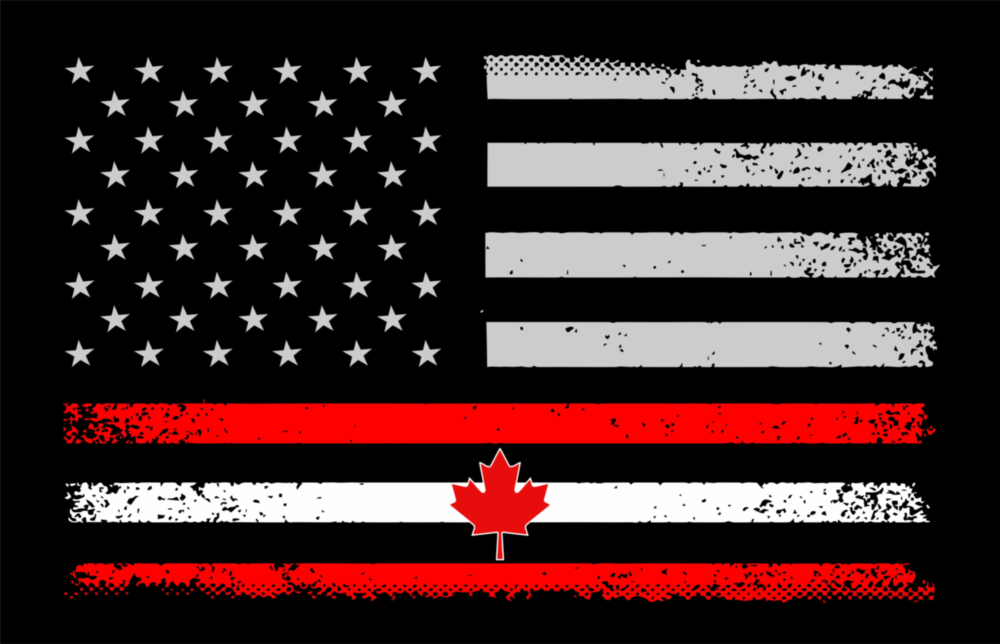 USA-Canada Flag Glass Wall Art || Designer Collection