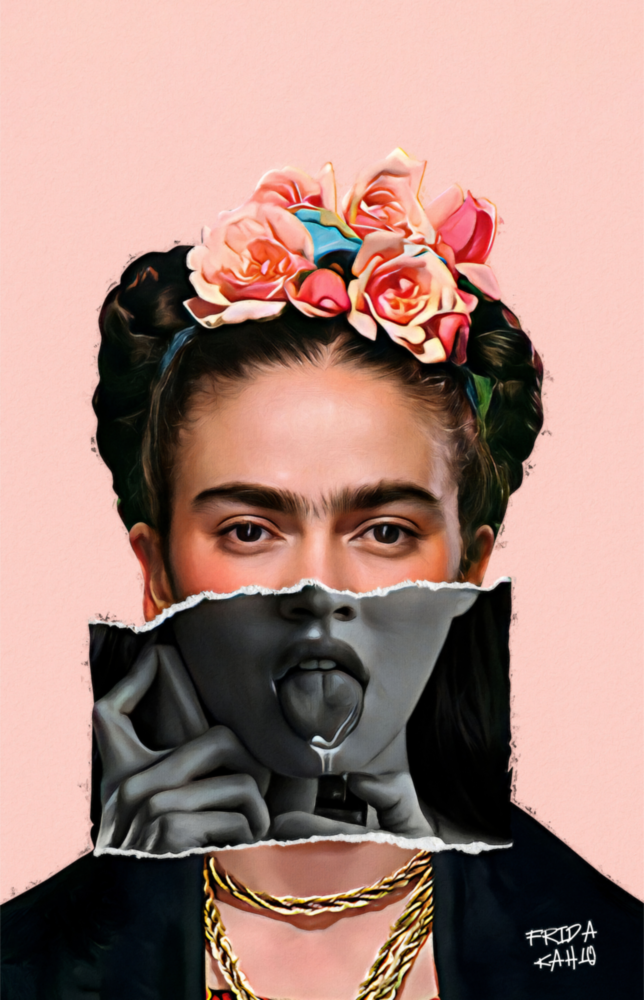 Contemporary Kahlo Glass Wall Art || Designer Collection