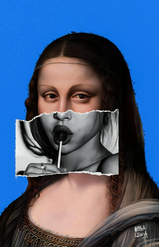 Contemporary Mona Lisa Glass Wall Art || Designer Collection