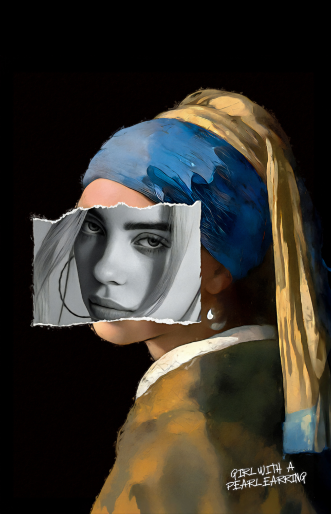 Contemporary Girl with Pearl a Earring Glass Wall Art || Designer Collection