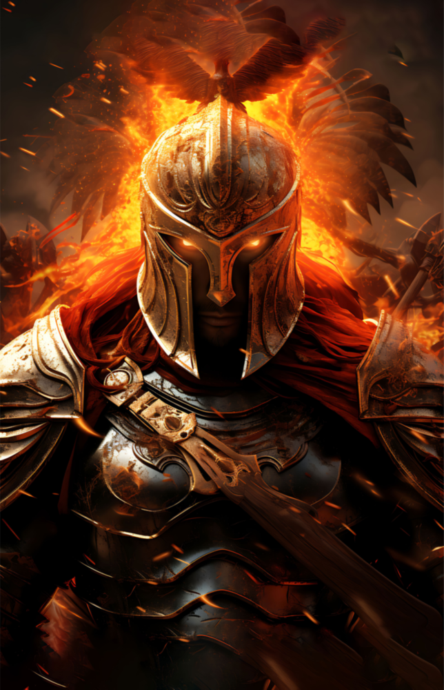 Warrior Glass Wall Art || Designer Collection